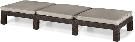 Шезлонг лежак розкладний пластиковий з подушками Keter (Кетер) Allibert Daytona (17211632) Коричневий | Зображення 1