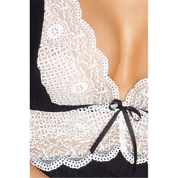 (SALE) Сорочка приталена CAMILLE CHEMISE black 4XL/5XL - Passion, трусики | Зображення 4