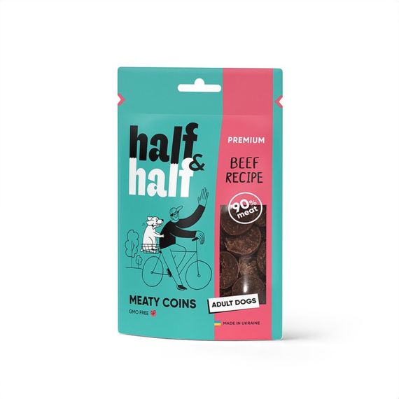 Ласощі для собак Half&Half з яловичиною 100 гр