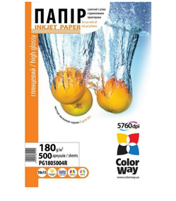 Бумага 10*15см глянцевая 180г/м 500 шт ColorWay PG1805004R