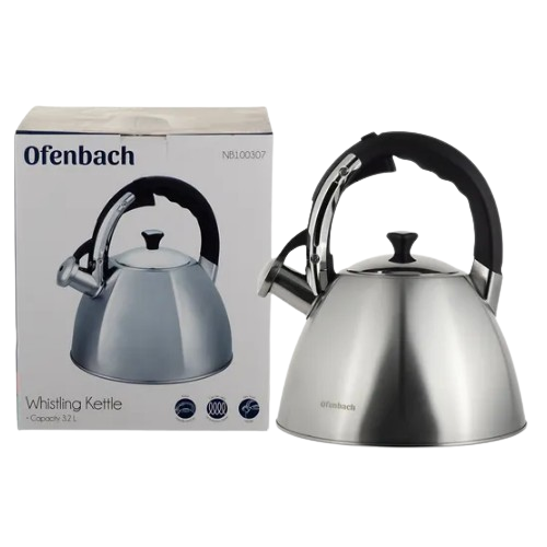 Чайник 3,2л нержавіюча сталь зі свистком з ручкою "soft-touch" 100307 Ofenbach | Зображення 5