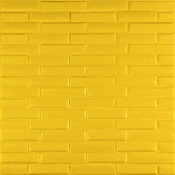 3D панель самоклеюча кладка жовта 700х770х7мм (037) SW-00000302