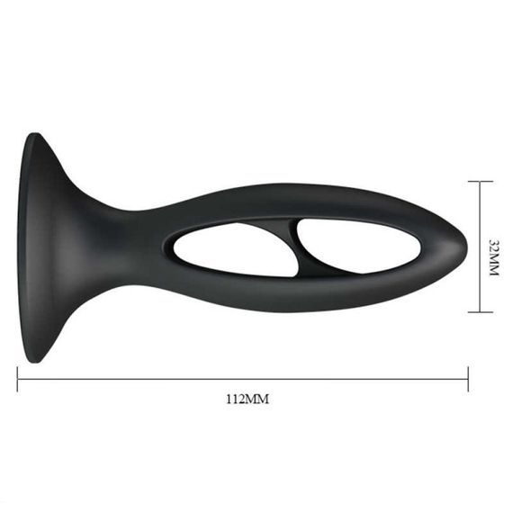Анальна пробка з присоскою Fabulous Silicone, чорна Sex Aura | Зображення 5