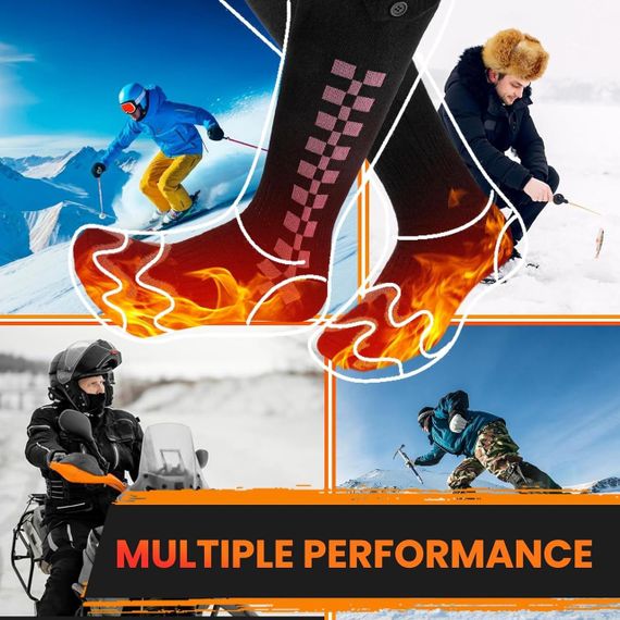 Шкарпетки з акумулятором 7,4 В Шкарпетки з підігрівом для чоловіків і жінок, | Зображення 5