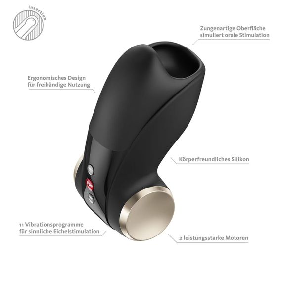 Мастурбатор для головки пеніса Fun Factory COBRA LIBRE II Black, 2 мотори, гра без рук Sex Aura | Зображення 1