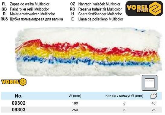 Валик поліамід Польща ворс l=25 см тримач Ø=8 мм VOREL-09303