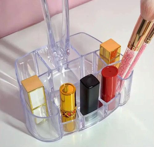 Косметичне настільне кругле дзеркало Cosmetic Mirror HH098 26 LED на підставці з підсвіткою Біле | Зображення 8