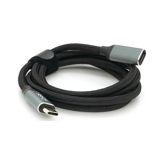 Дата кабель USB-C M/F 1.0m USB 3.2 Gen2 100W 10Gbps 4K60Hz black Voltronic (YT-TC-TC-EXB-1m) | Зображення 1