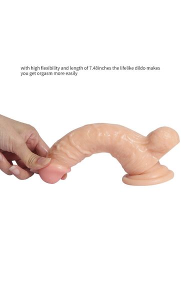 Фалоімітатор Large Leilong Lifelike тілесний без вібрації Sex Aura | Зображення 3