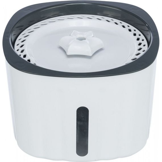 Поїлка-фонтан Trixie Flower для котів білий/сірий пластик 2 л 18,5х13х18,5 см