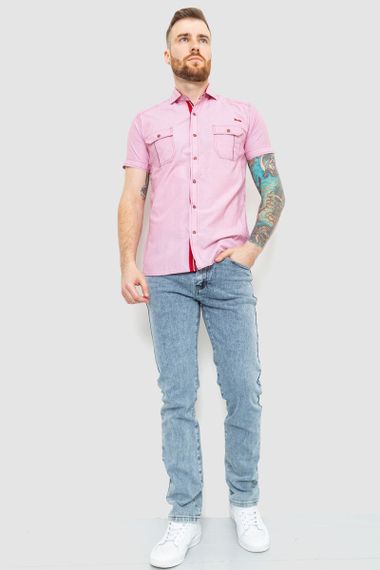 Сорочка чоловіча смужка, колір рожевий, 186R1429 | Зображення 1
