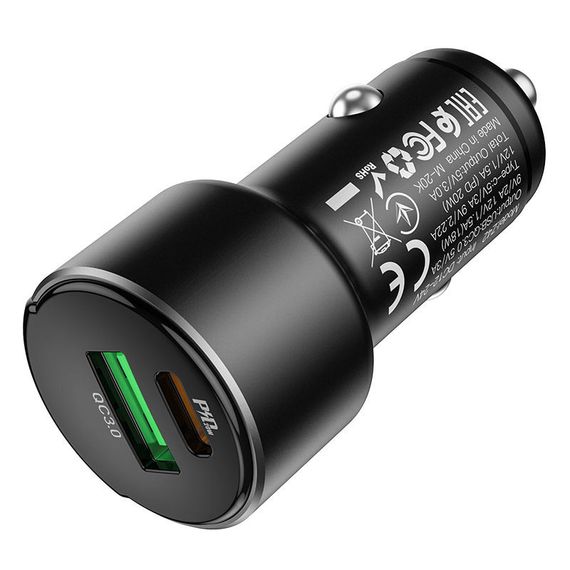 АЗП Hoco Z42 PD 20W + QC3.0 (1USB/3A) Чорний | Зображення 1