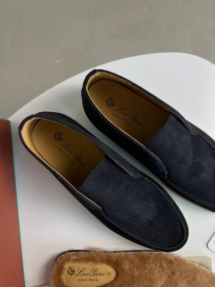 Лофери Loro Piana Open Walk чорного кольору ob437 | Зображення 2