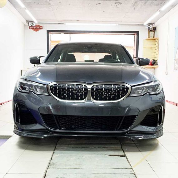 Накладка на передній бампер Lip V3 (для M-Sport 2018-2022, Карбон) для BMW 3 серія G20/21 2018- рр