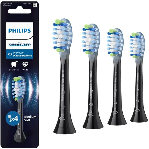 Змінні насадки для електричної зубної щітки Philips Sonicare HX9044/88 C3 Premium Plaque Defense Black - 2 шт.