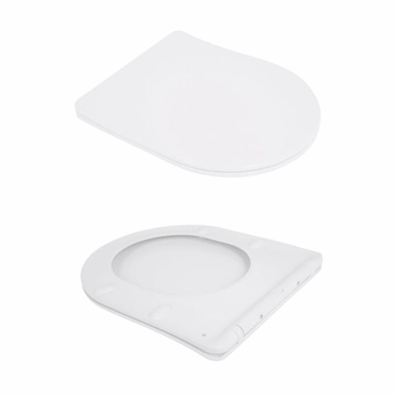 Унитаз подвесной Jay Rimless 485×360×320 мм, White, c сиденьем Slim Duroplast/ Soft-close/ Quick Relase QT07335177RW Qtap | Зображення 5