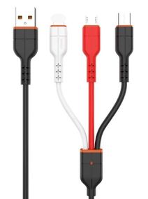 USB кабель Kaku KSC-224 3-in-1 Type-C / MicroUSB / Lightning 1m - Black