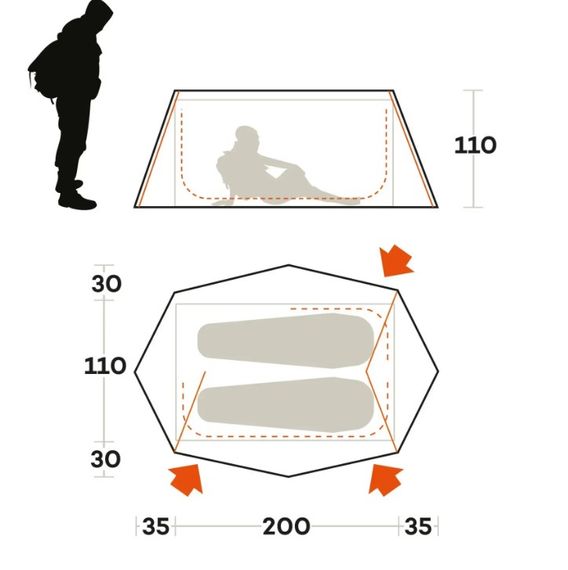 Намет двомісний Ferrino Den 2 Blue (91218QOB) | Зображення 5