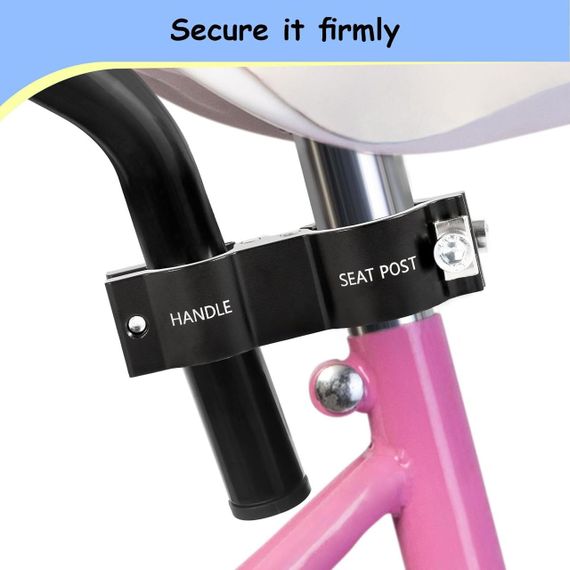 Ручка-держатель для обучения езде на детском велосипеде толкатель для балансировки беговела алюминиевый черный | Зображення 4