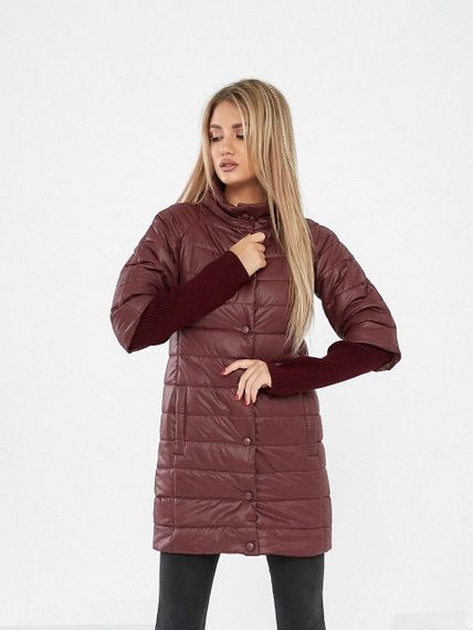 Довга куртка з відстібним рукавом, арт.205/2, бордо
