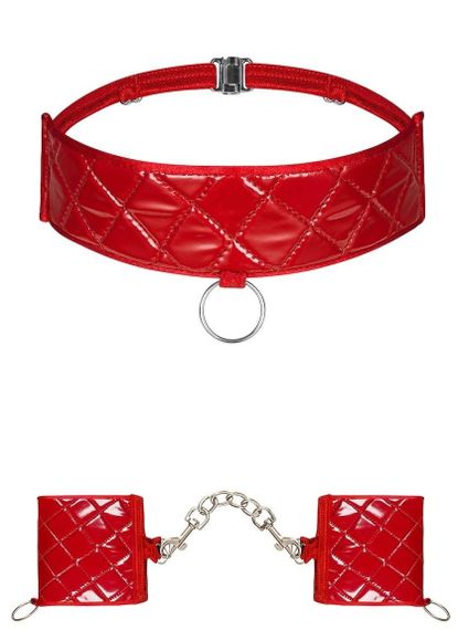 Набір з нашийників та наручників Obsessive Hunteria cuff & chocker O/S