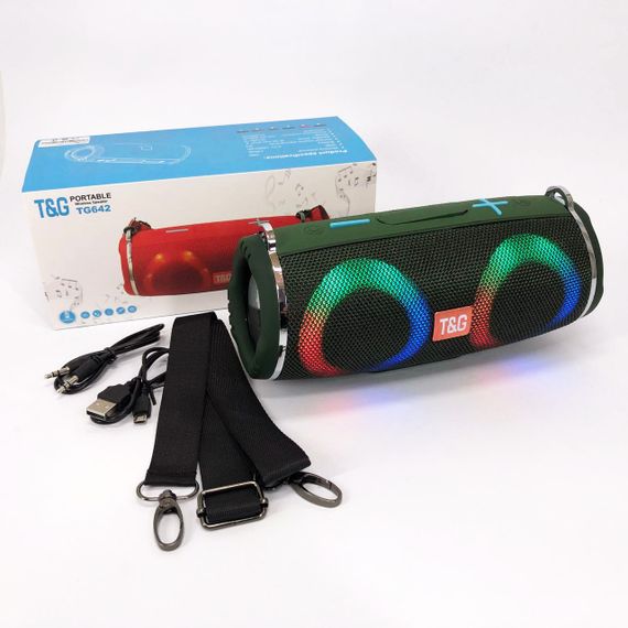 Колонка активная аккумуляторная TG642, Мини-колонки с подсветкой, Блютуз колонка с зарядкой от usb XU-64 | Зображення 4