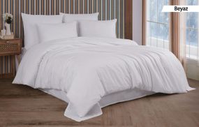 Постільна білизна Cotton Shine Stripe Satin 200х220 Beyaz
