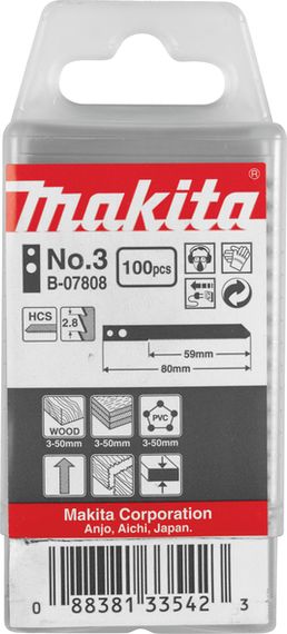 Набор полотен HSS для лобзика по дереву Makita B-07808 (100 шт)