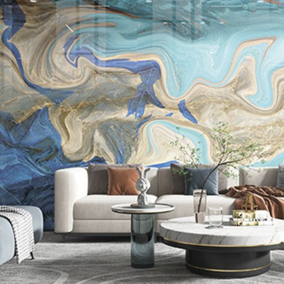 Самоклеюча вінілова плитка набір (6 рулонів) 3600х2800х2мм Блакитний SW-00001449 | Зображення 1