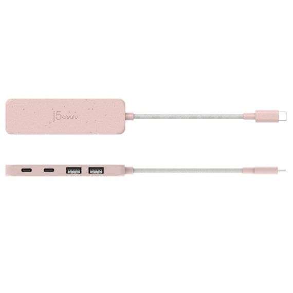 Хаб J5create JCH342ER-N Type-C на 2 USB-A/2 USB-C, червоний | Зображення 3