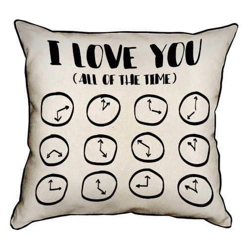 Подушка с мешковины I love you all of the time 45x45 см (45PHB_21L004)
