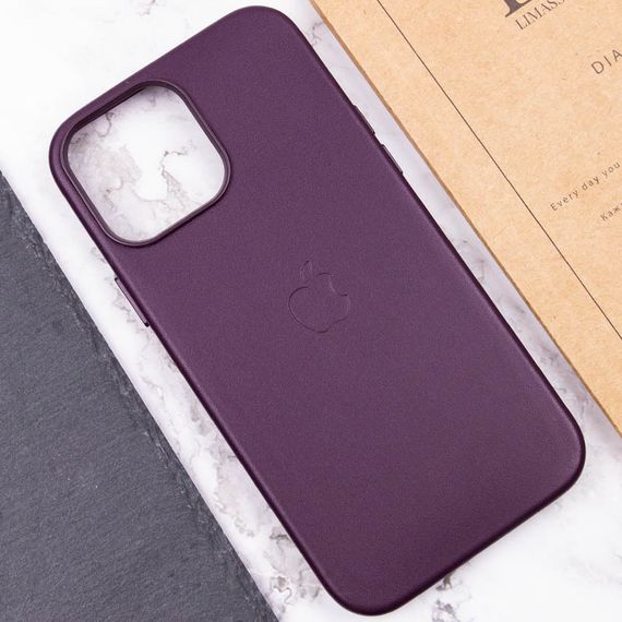 Шкіряний чохол Leather Case (AA Plus) with MagSafe для Apple iPhone 13 Pro (6.1") Штучна шкіра, Dark Cherry | Зображення 5