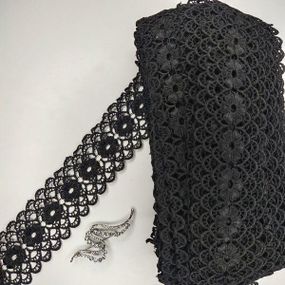 Мереживо макраме  6,5см (20м) Колір - Чорний (08-Y11560-10)
