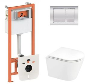 Набір Qtap Nest 4 в 1 підвісний унітаз Scorpio Ultra Quiet 520x365x365 + комплект інсталяції QT1433053EUQW45162