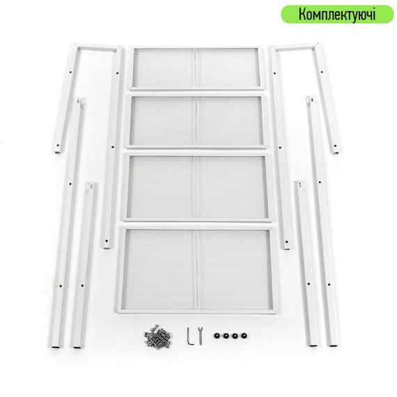 Стелаж-етажерка чотириярусний з металу білий 60*35*148 см SW-00002104 | Зображення 5