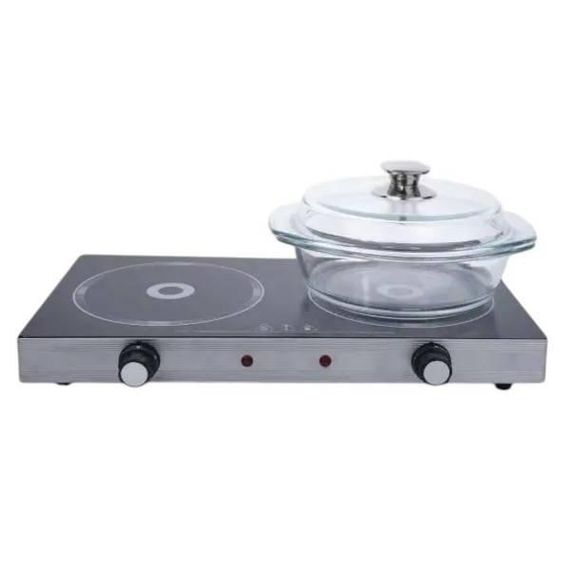 Плита настольная индукционная двухкомфорочная 2400Вт  Sokany SK-224 Черная