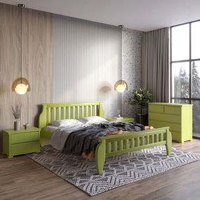 Односпальне дерев&#039;яне ліжко Mebigrand Прага Лайм (S3050G70Y) 80х190 см (MBG-7078)