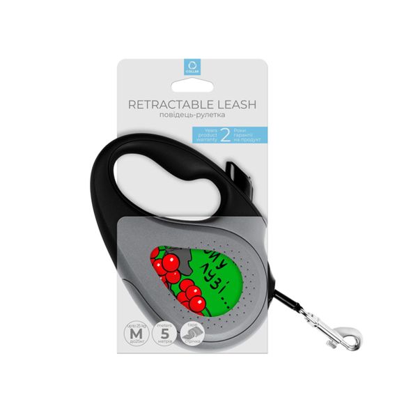 Рулетка для собак Waudog R-Leash M с рисунком "Калина", лента, 5 м | Зображення 3
