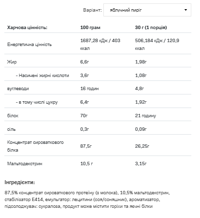Whey Protein - 900g Apple Pie | Зображення 1