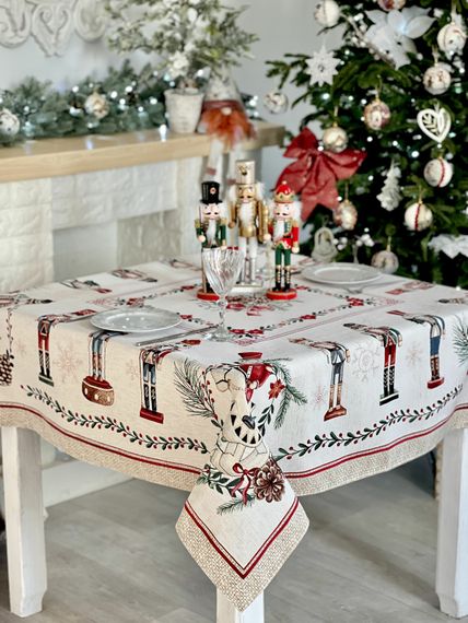 Скатертина гобеленова CASCANUECES Limaso, 160x280, Прямокутна, Новорічний, З мікрофіброю + срібним люрексом, 65% поліестер, 30% бавовна, 5% люрекс, Гобелен | Зображення 2