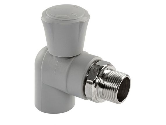 Кран кульовий радіаторний кутовий Ø.20x1/2" сірий колір (10/60шт) ASCO®