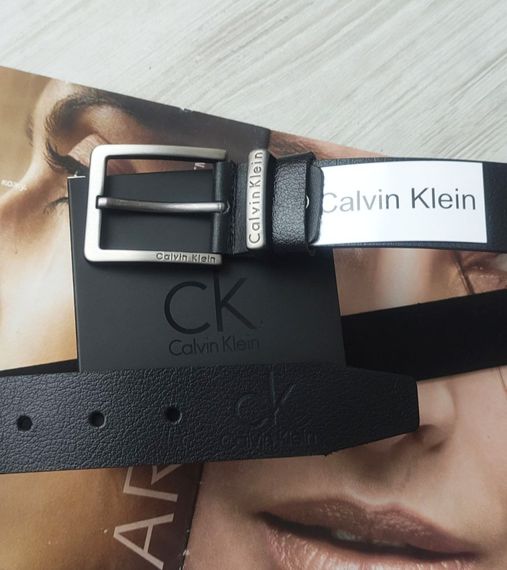 Мужской кожаный подарочный набор Calvin Klein ремень и кошелек, черный | Зображення 2