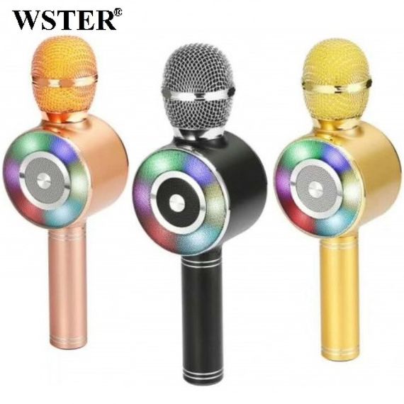 Караоке-мікрофон Wster WS-669 бездротовий мікрофон із вбудованим динаміком (USB, microSD, AUX, Bluetooth) | Зображення 1