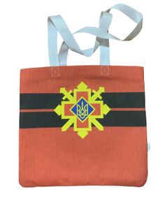 Екосумка шопер 4Profi "червона з гербом та мечами" двунитка (хлопок) червона