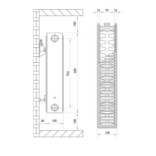 Радіатор сталевий Europroduct 22х600х1500 бокове підключення (EP6171) | Зображення 1