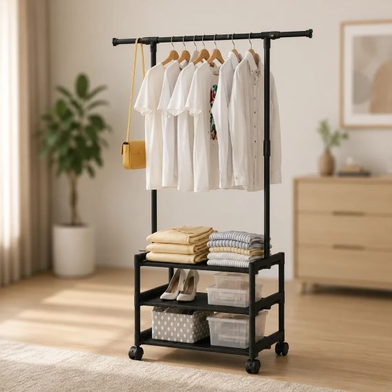 Вішалка підлогова SINGLE-POLE SHOE RACK 107-2 з полицями для взуття | Зображення 3