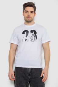 Футболка мужская с принтом, цвет белый, 241R1906