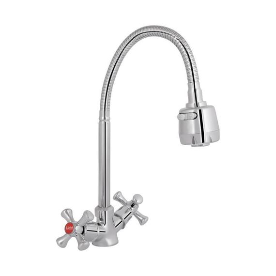 Смеситель для кухни Lidz Lamb 274F двухвентильный с гибким изливом LDLAM274FCRM35074 Chrome