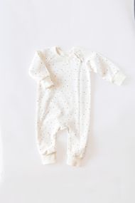 Ромпер для малюка на блискавці двонитка з начосом, розмір 68-92 принт Горошок 92