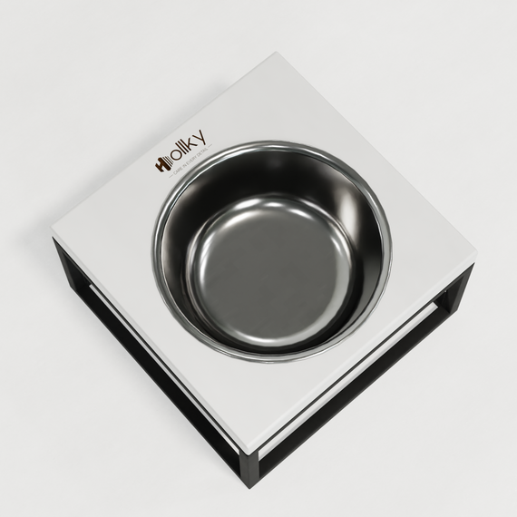 Миска на підставці для котів і середніх собак Hollky Base Solo M (1 × 0,8 л) Solo M-212110-BLWH | Зображення 7